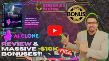 AI Clone Review⚡📲Clone Yourself/Others & Get Traffic With Unlimited AI Videos💻⚡FREE +350 Bonuses💲💰💸