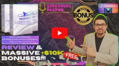 DomainGPT Review⚡📲💻AI To Build You A Profitable Domain Business From Scratch💻📲⚡FREE +350 Bonuses💲💰💸