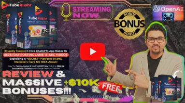 TubeRushr Review⚡📲💻INSTANT Traffic Solution, Secret YouTube + ChatGPT4 HACK📲💻⚡FREE +350 Bonuses💲💰💸