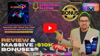 AI Vidioz Review⚡📲💻Create & Sell Engaging 360* Virtual Tours Videos💻📲⚡Get FREE +350 Bonuses💲💰💸