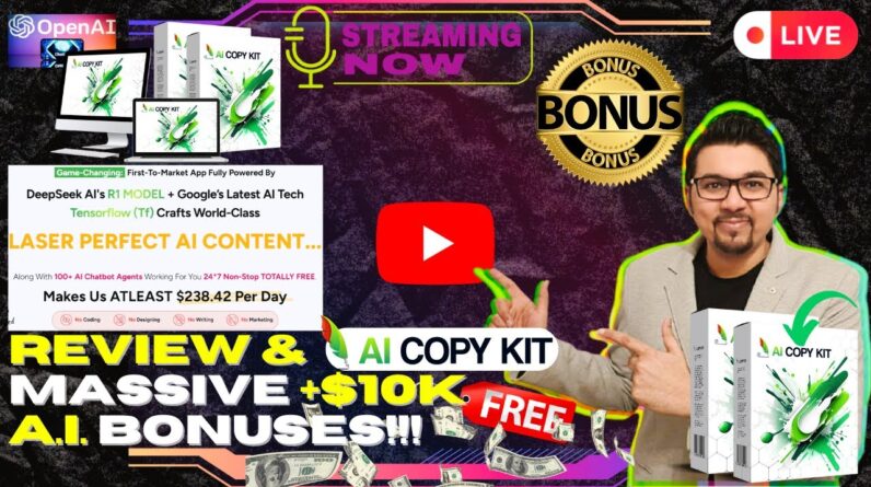 AICopyKit Review⚡📲💻[LIVE] Groundbreaking All-In-One Ai Creator Studio!💻📲⚡FREE AI Bonuses💲💰💸