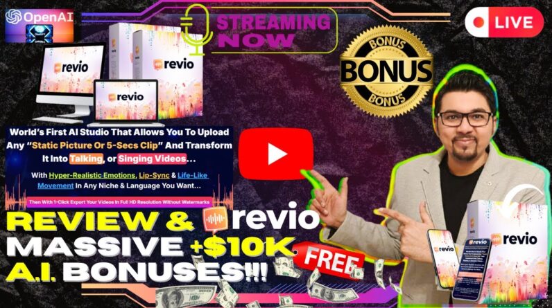 Revio Review⚡📲💻[LIVE] AI Turns Any Static Photos To Talking & Singing Videos💻📲⚡FREE AI Bonuses💲💰💸