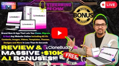 CloneBuddyAI Review⚡📲💻[LIVE] Clone, Migrate & Host Any Website Online💻📲⚡FREE AI Bonuses💲💰💸