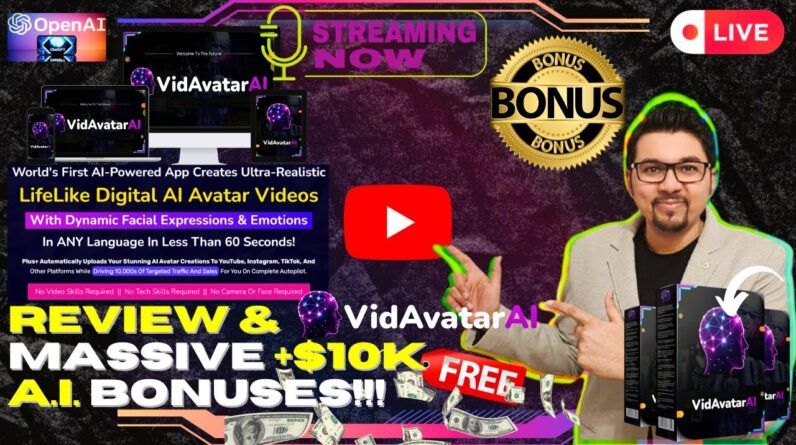 VidAvatarAI Review⚡📲💻[LIVE] The Future of Avatar Video Creation is Here!💻📲⚡FREE AI Bonuses💲💰💸