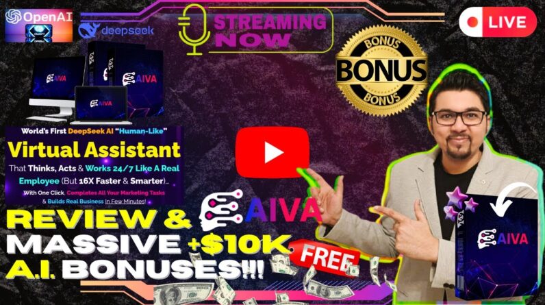 AIVA Review⚡📲💻[LIVE] Your DeepSeek AI Human-Like Virtual Assistant!💻📲⚡FREE AI Bonuses💲💰💸