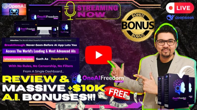 OneAiFreedom Review⚡📲💻[LIVE] Access All AIs Uncensored, No Rules, No Censorship💻📲⚡FREE AI Bonuses💲💰💸